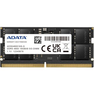 16 GB ADATA SO-DIMM 4800 (schwarz, AD5S480016G-S, Premier)