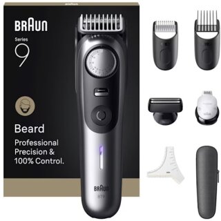 Braun Series 9 Beard Trimmer BT9520 244848 Akku/Netz satin chrome 7 Aufsätze Rei