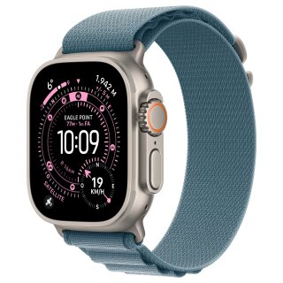 Apple Watch Ultra 3 Titanium Cellular 49mm Natur (Alpine Loop hellblau) Medium