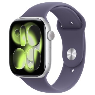 Apple Watch S11 Aluminium Cellular 46mm Silber (Sportarmband nebelviolett) S/M
