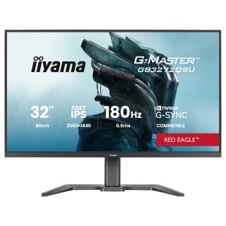 80,0 cm/31,5" (2560x1440) iiyama G-MASTER GB3272QSU-B1 16:9 IPS 0,5 ms 180 Hz HDMI ×2 DisplayPort USB-Hub VESA Speaker Black