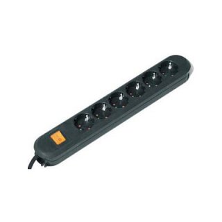 BACHMANN SMART Steckdosenleiste 6x Schutzkontakt Schalter schwarz 3m