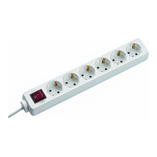 BACHMANN SELLY Steckdosenleiste 6x Schutzkontakt Schalter weiss 1,5m
