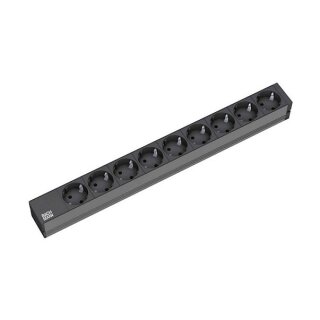 BACHMANN 48,26cm 19Zoll Steckdosenleiste 9fach ohne Schalter schwarz