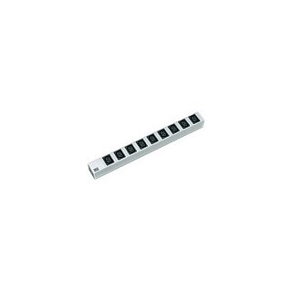 BACHMANN 48,26cm 19Zoll Steckdosenleiste mit 9 x C13 Buchsen Zuleitung mit Schutzkontakt-Stecker