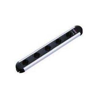 BACHMANN PRIMO Steckdosenleiste 5x Schutzkontakt Aluminium Dosenabstand 85mm 1,75m