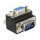 D-Sub 9 Pin Stecker > Buchse 270° gewinkelt Mutter und Schraube tauschbar