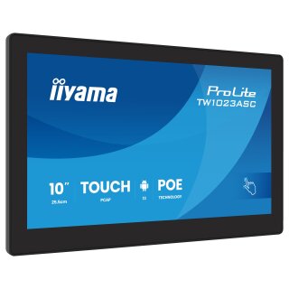 25,5cm/10,1" (1280x800) iiyama ProLite TW1023ASC-B3P 16:10 IPS 25ms 60Hz HDMI USB LAN PoE Webcam Mic Speaker Black