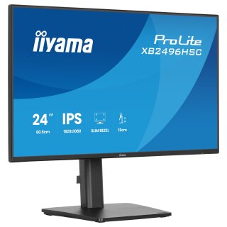 60,5cm/24" (1920x1080) iiyama ProLite XB2496HSC-B1 16:9 IPS 3ms 144Hz HDMI USB-C USB VESA Speaker Black