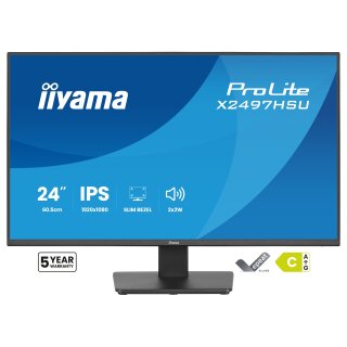 60,5cm/23,8" (1920x1080) iiyama ProLite X2497HSU-B1 16:9 IPS 4ms 120Hz HDMI DisplayPort USB VESA Speaker Black