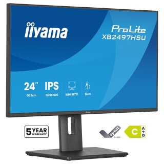 60,5cm/23,8" (1920x1080) iiyama ProLite XB2497HSU-B1 16:9 IPS 4ms 120Hz HDMI DisplayPort USB VESA Speaker Black