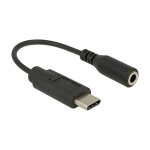 DeLock USB-C > Klinkenbuchse 14cm Adapter Schwarz
