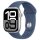 APPLE Watch Series 10 GPS + Cellular 42mm Silver Aluminium Case with Denim Sport Band - M/L