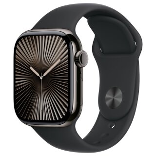 APPLE Watch Series 10 GPS + Cellular 42mm Slate Titanium Case with Black Sport Band - M/L