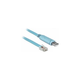 Adapter USB 2.0 Typ-A Stecker > 1 x Seriell RS-232 RJ45 Stecker 3,0 m blau
