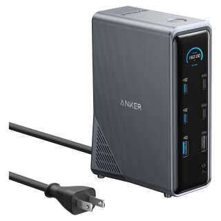 ANKER Prime 14-in-1 160W Ladedock 2x USB-C 100W 2x USB-C 10Gbit 1x USB-A 10Gbit 1x USB-A 12W 3x USB-A 2x HDMI 1x Ethernet 1x Audio