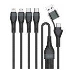 4smarts USB-C/A Multi-Ladekabel 4in2 1.2m. schwarz
