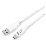 Equip Kabel USB-A 3.2 -> C St/St 2.00m 3A/20V ws