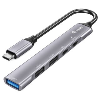 Equip Dock USB-C->1xUSB-C.1xUSB3.0.2xUSB2.0.100WPD 15cm si