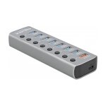 DELOCK USB 3.2 Gen 1 Hub mit 7 Ports + 1 Schnellladeport...