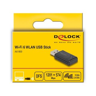 DELOCK Wi-Fi 6 Dualband WLAN USB Stick AX1800 1201 + 574mbps