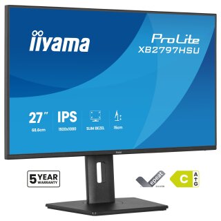 68,6cm/27" (1920x1080) iiyama ProLite XB2797HSU-B1 16:9 IPS 4ms 120Hz HDMI DisplayPort USB VESA Speaker Black