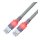 EasyLan DualBoot LED Patchkabel RJ45 S/FTP Cat.6 (Class E), mit saCon Stecker, LSOH, grau, 2,5 m