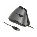 DELOCK ergonom. Maus vertikal optisch 5-Tasten + 1.8m Kabel