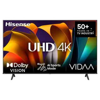 146,0cm/58" (3840x2160) Hisense 58E6NT 16:9 DLED 60Hz HDMI USB WLAN Bluetooth HDR10+ Speaker Black