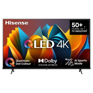 189,0cm/75" (3840x2160) Hisense 75E77NQ 16:9 QLED 60Hz HDMI USB WLAN Bluetooth HDR10+ Speaker Black