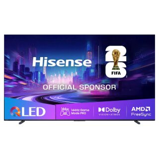 254cm/100" (3840x2160) Hisense 100E7Q PRO 16:9 QLED 144Hz 4x HDMI 2x USB WLAN Subwoofer Dolby Atmos HDR10+ Black