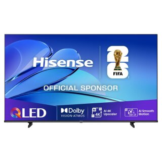 146cm/58" (3840x2160) Hisense 58E77Q 16:9 QLED 8ms 60Hz 3x HDMI 2x USB LAN WLAN Triple-Tuner HDR10+ Dolby Vision Alexa VIDAA Black