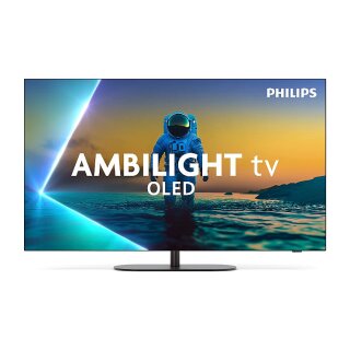 139cm/55" (3840x2160) Philips 55OLED810/12 16:9 OLED 144Hz 4x HDMI 2.1 3x USB LAN WLAN Ambilight Google TV HDR10+ Dolby Vision Black