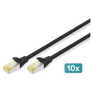 DIGITUS CAT 6A S/FTP Patchkabel, 10 Stück, 5m, schwarz