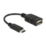 USB 2.0 A - C (Buchse - Stecker) Adapter 15 cm schwarz...