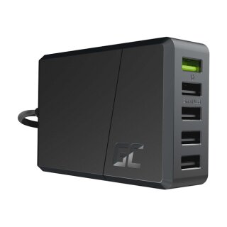 Green Cell Charger 52W 5-Port USB3.0 Schwarz