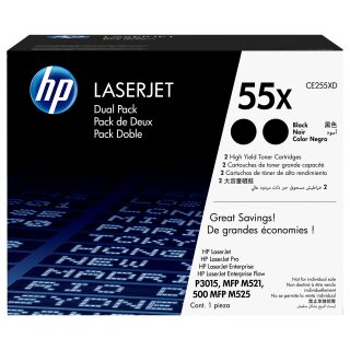 HP original LaserJet CE255XD original Toner cartridge black high capacity 2-pack