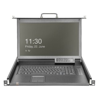 DIGITUS Modulare Konsole 17"HD LCD,16-port HDMI KVM Deutsch