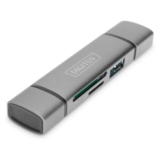 DIGITUS Reader USB-C + USB 3.0, SD + Micro SD + USB3.0 OTG