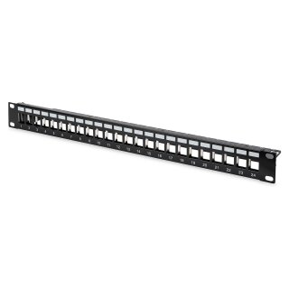 DIGITUS Patchpanel 1HE 24-Port Modular Patchpanel schwarz