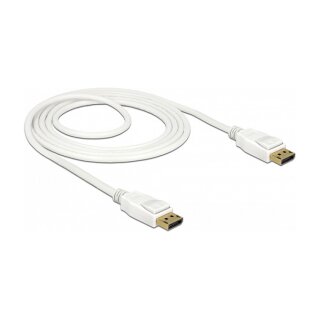 DELOCK Kabel Displayport 1.2 Stecker > Displayport Stecker 4K 60 Hz 1.5 m weiss