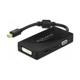 Mini DisplayPort 1.2 Adapter zu VGA / HDMI / DVI / Audio Buchse 4K Passiv schwarz