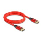 DELOCK DisplayPort Kabel 16K 60 Hz 2m rot Metall