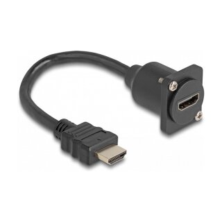DELOCK D-Typ HDMI Kabel Stecker zu Buchse schwarz 20cm