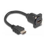 DELOCK D-Typ HDMI Kabel Stecker zu Buchse schwarz 20cm