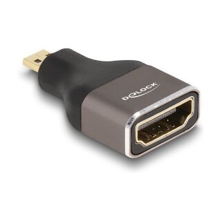 HDMI Adapter Micro-D Stecker zu A Buchse 8K 60 Hz grau Metall