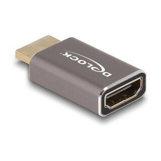 HDMI Adapter Stecker zu Buchse 8K 60 Hz grau Metall
