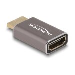 DELOCK HDMI Adapter Stecker zu Buchse 8K 60 Hz grau Metall