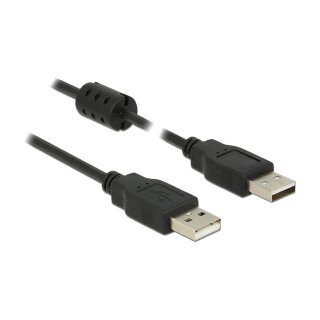 Kabel USB 2.0 Typ-A Stecker > USB 2.0 Typ-A Stecker 0,5 m schwarz