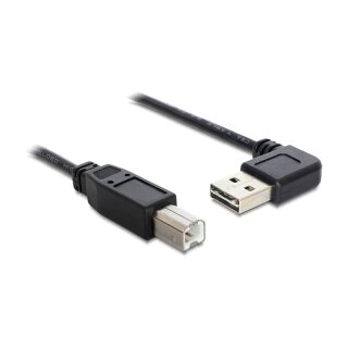 Kabel EASY-USB 2.0 Typ-A Stecker gewinkelt links / rechts > USB 2.0 Typ-B Stecker 0,5 m